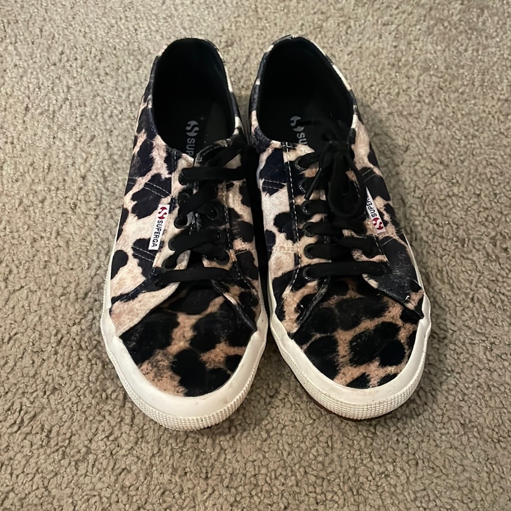 Superga velvet cheetah sneakers - size 9